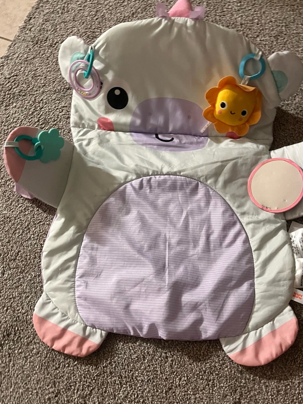 Baby Plush Activity Play Mat - Cream and Lavender